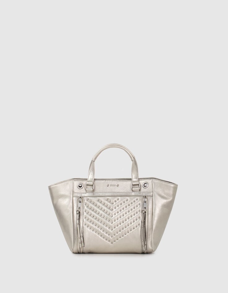 Shopper 1440 Medium silver leer Dames-1