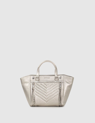 Women’s silver leather Medium 1440 tote bag - IKKS