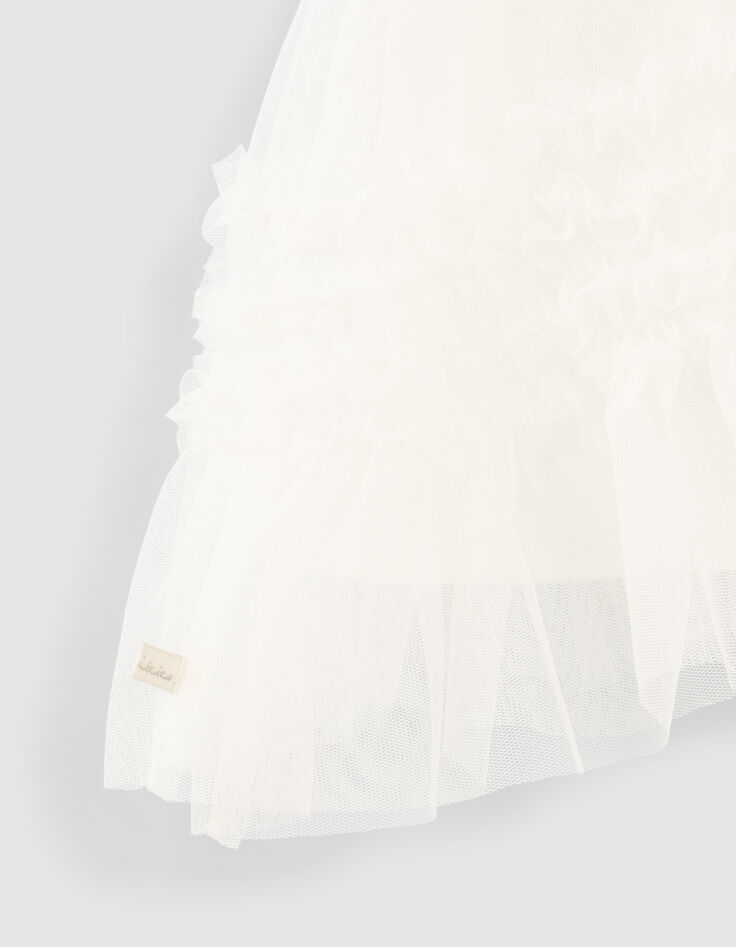 Girls’ off-white tulle skirt with gold waistband-5