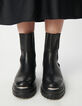 Chelsa boots noires cuir barrette métal Femme-7