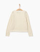 Pull 2 en 1 blanc cassé avec débardeur fille-4