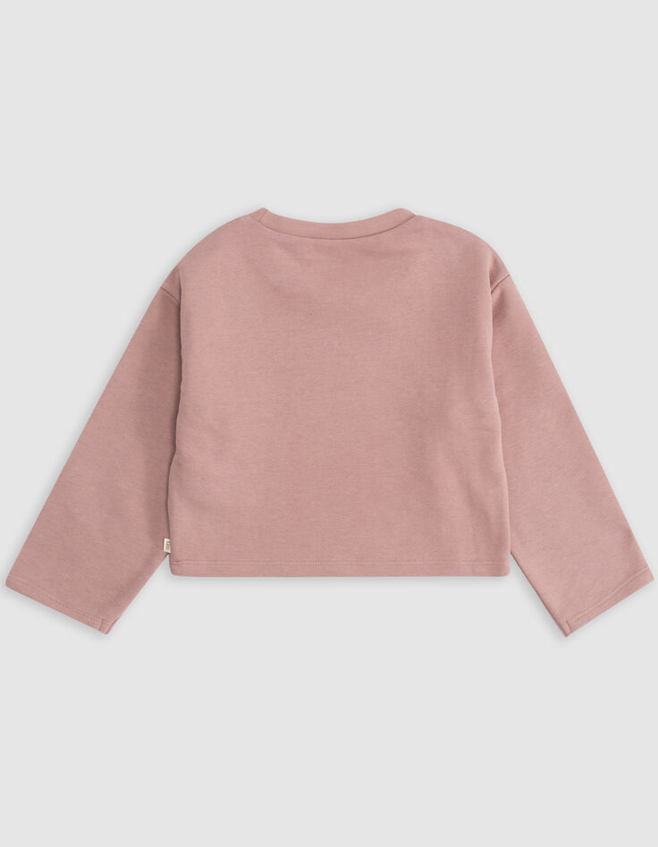 Sweat rose maxi œil-soleil et dessins pailletés fille-5