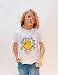 Wit T-shirt biokatoen print en borduursel SMILEYWORLD jongens-3