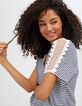 Tee shirt marinière à dentelle I.Code-4