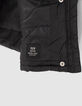 Lange, schwarze M&auml;dchensteppjacke-5