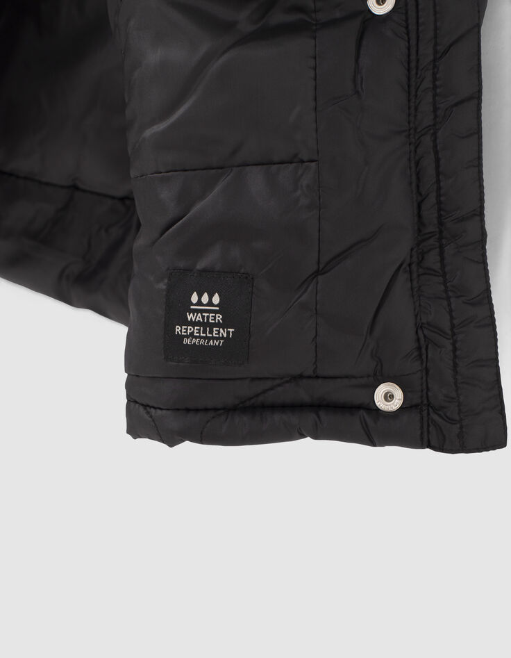 Lange, schwarze M&auml;dchensteppjacke-5