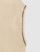 Pull beige tricot fin lurex décor chaînettes Femme-7