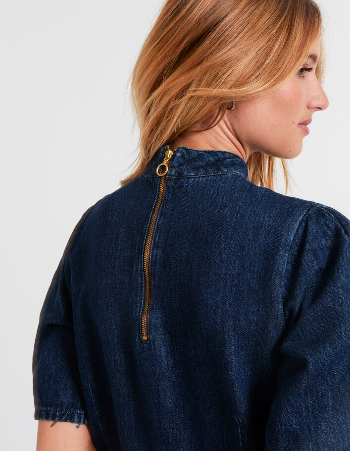 I.Code dark authentic highneck denim dress