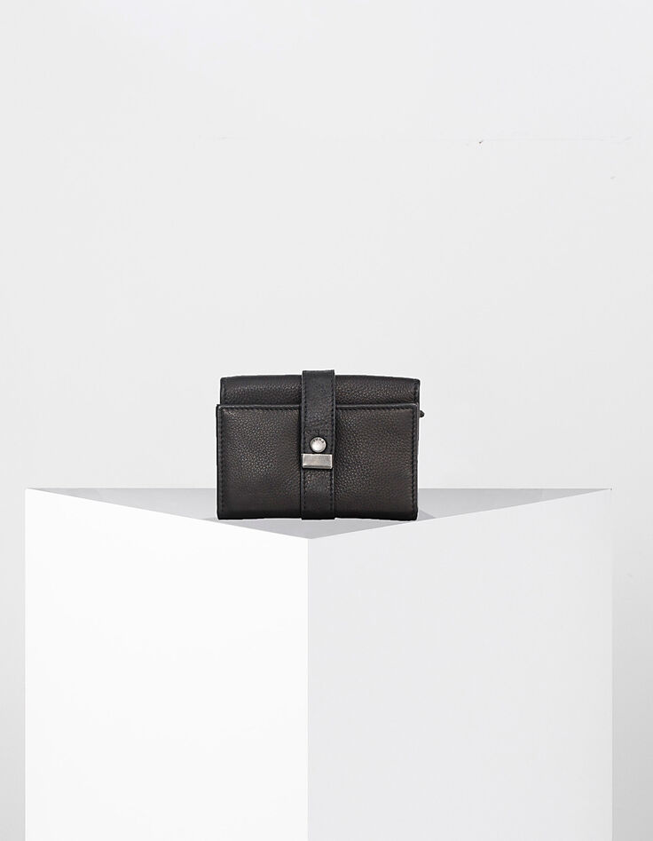 Women’s black The Trader leather wallet-1