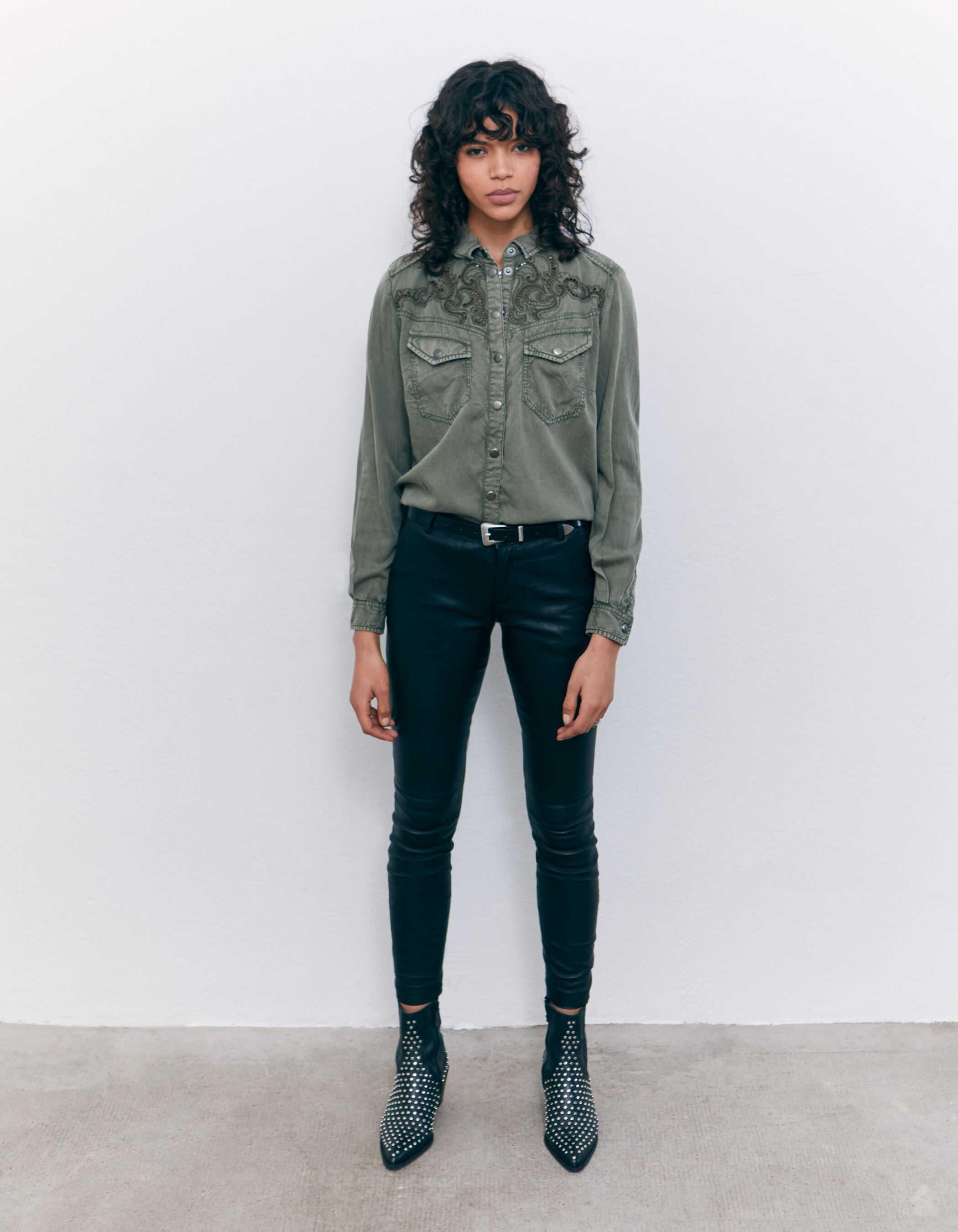 Chemise kaki ikks on sale