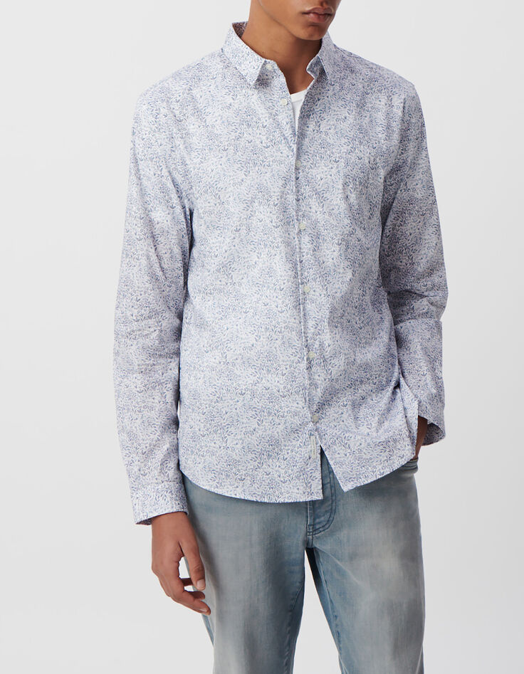 Men&rsquo;s storm floral Liberty fabric SLIM shirt-2