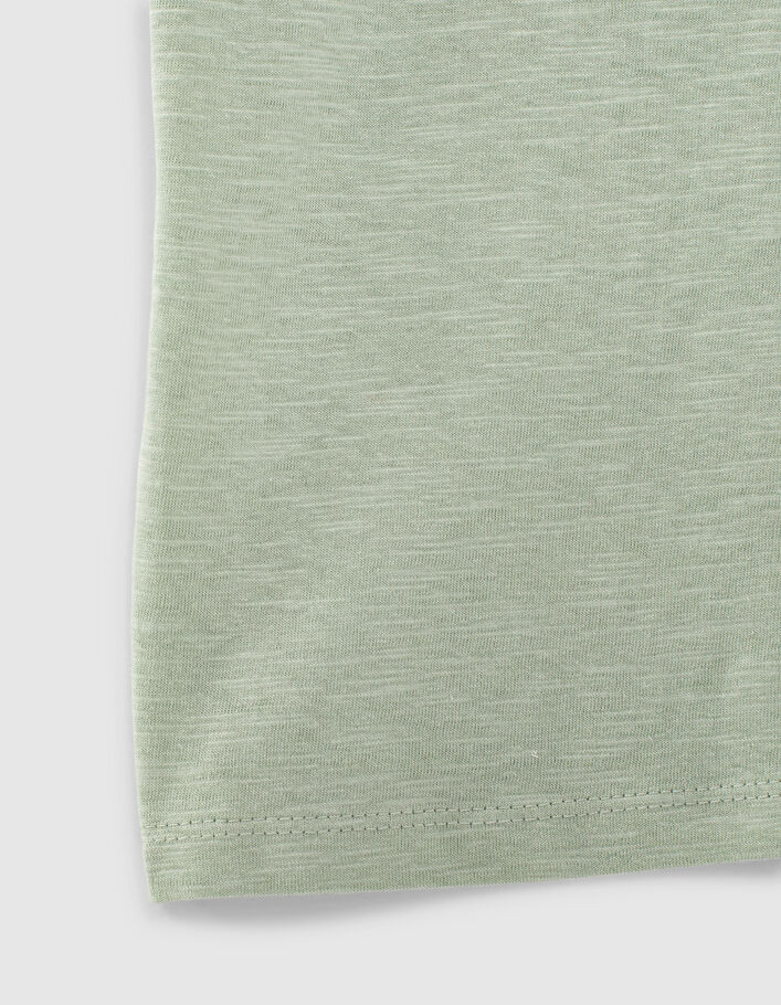 T-shirt aqua Essentiel brodé en coton bio fille - IKKS