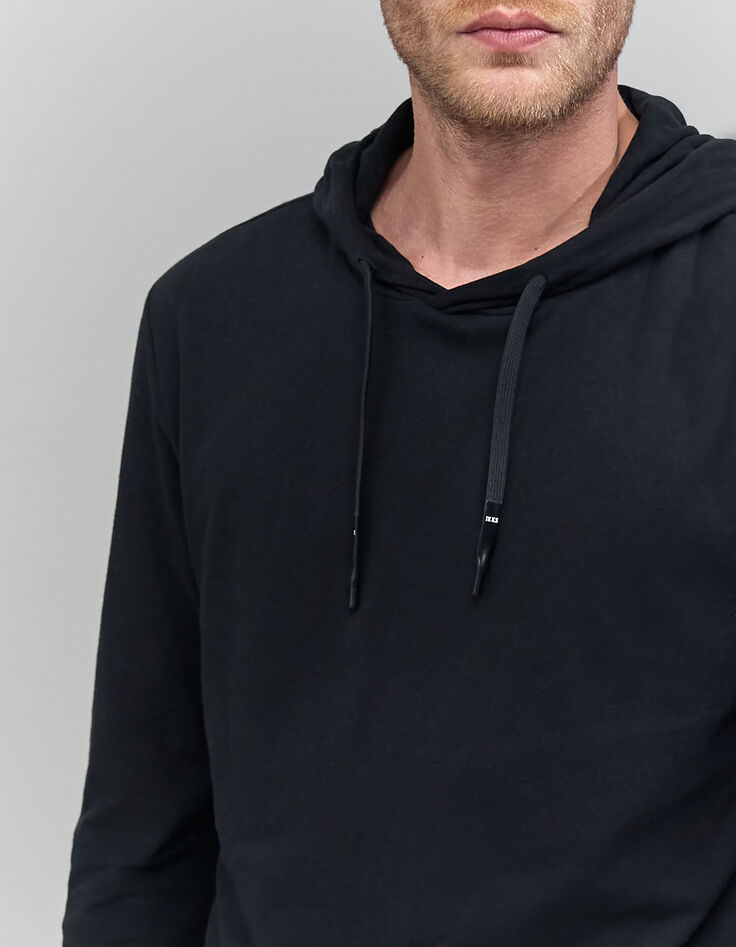 T-shirt gris manches longues à capuche Homme-3 T-shirt gris manches longues à capuche Homme-3