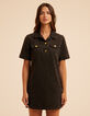 Robe en jean marron imprim&eacute; l&eacute;opard I.Code-1
