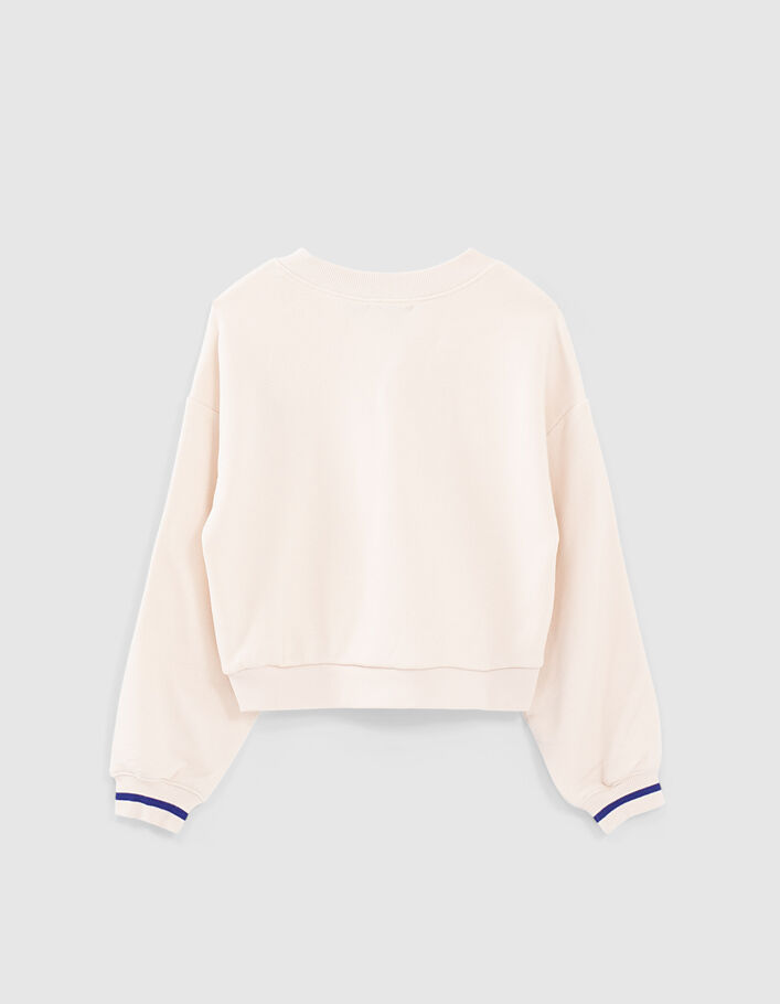 Girls’ mastic textured fabric V-neck sweatshirt - IKKS