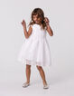 Robe patineuse blanche rayures ajourées dentelle fille-2
