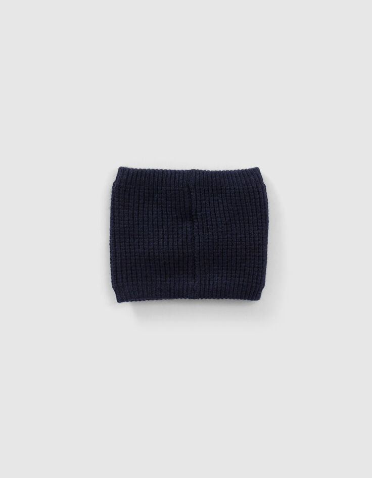 Marine gebreide snood boucl&eacute;-badge jongens-2