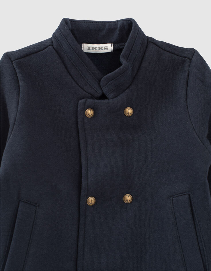 Baby boys' navy double-breasted cardigan-2