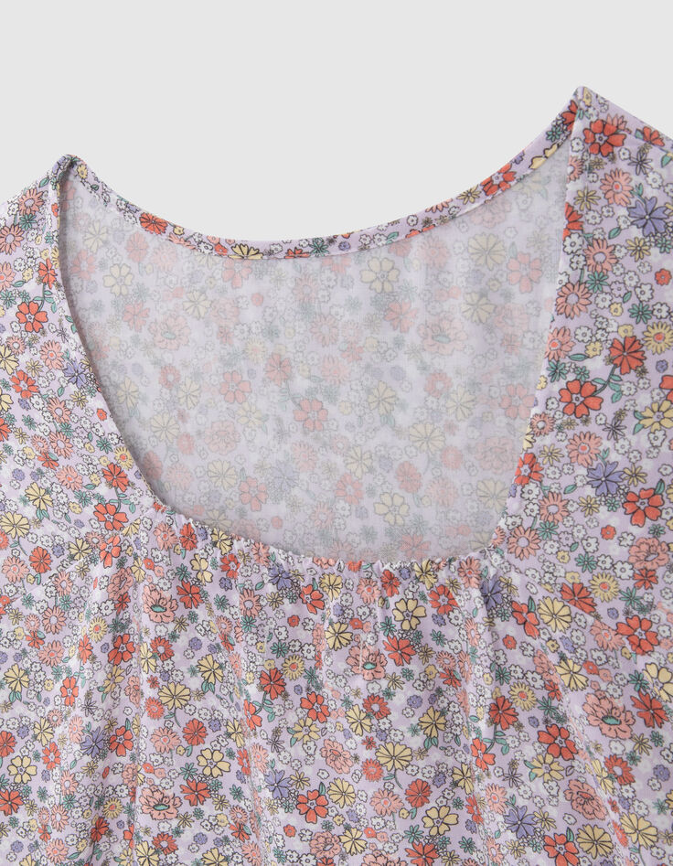 Lila Mädchenbluse aus LENZING™ ECOVERO™ Flower Power-5