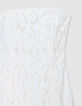 Witte kant lange strapless jurk Dames-8