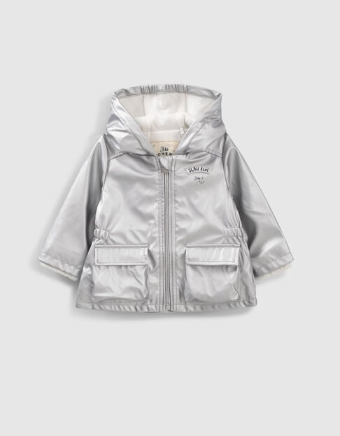 Zilverkleurige parka in rubber babymeisjes - IKKS