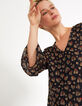 Top negro jacquard estampado ikat corazones I.Code-2