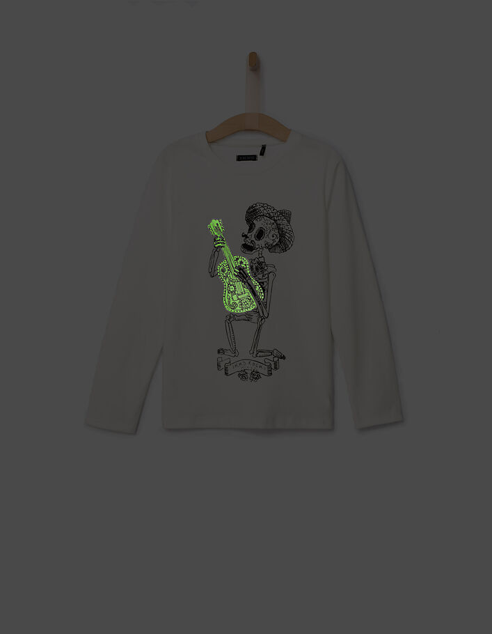 Tee-shirt phosphorescent visuel squelette garçon - IKKS