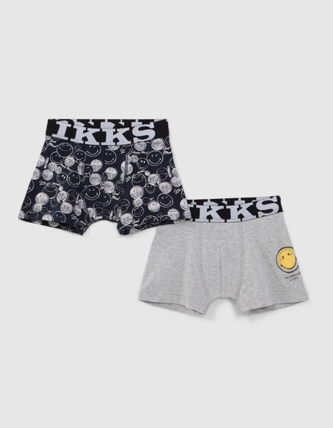 Boys’ black and grey SMILEYWORLD boxers - IKKS