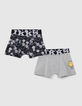 Boys’ black and grey SMILEYWORLD boxers-1 Boys’ black and grey SMILEYWORLD boxers-1