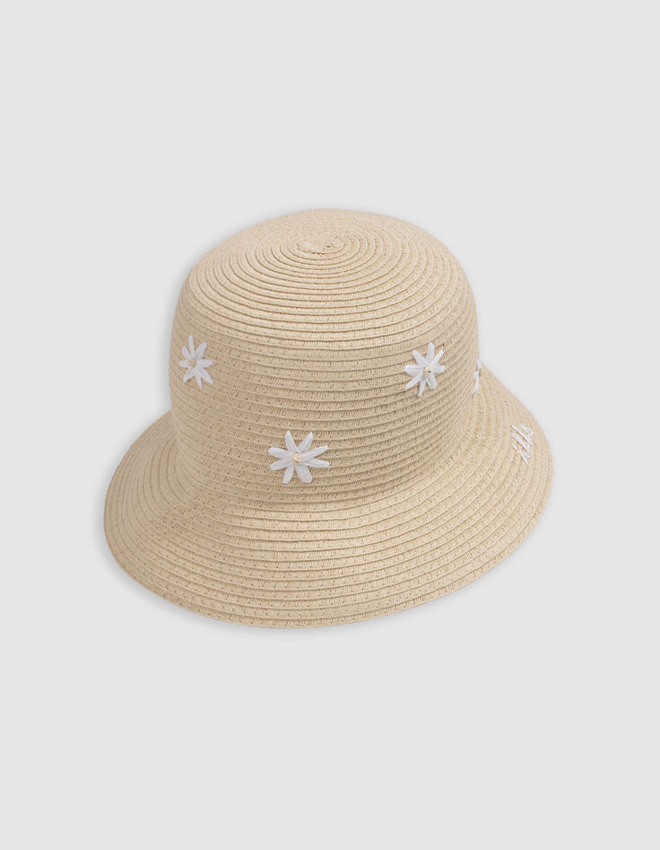 Beige hoed bloemenmotieven meisjes-5