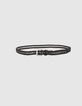 Ceinture fine en cuir noir et chaîne tressés Femme-5