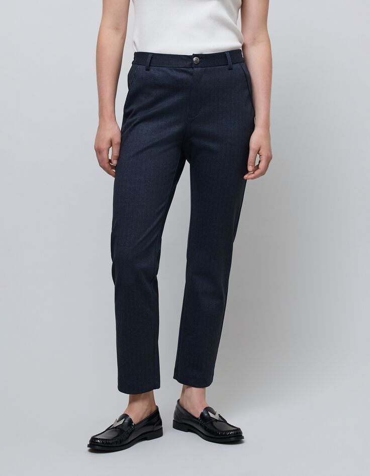 Anzughose 7/8 navy mit Fischgr&auml;tmuster f&uuml;r Damen-6