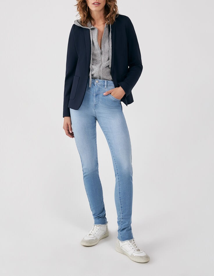 Jeggings azul claro sculpt up bajos deshilachados mujer-1