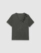 Camiseta gris flores lentejuelas bordadas mujer-4