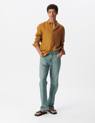 Men’s saffron linen SLIM shirt - IKKS
