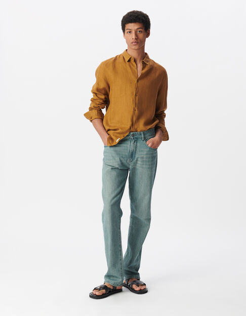Men’s saffron linen SLIM shirt - IKKS