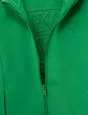 Boy's green zipped cardigan, slogan embroidered on back-2