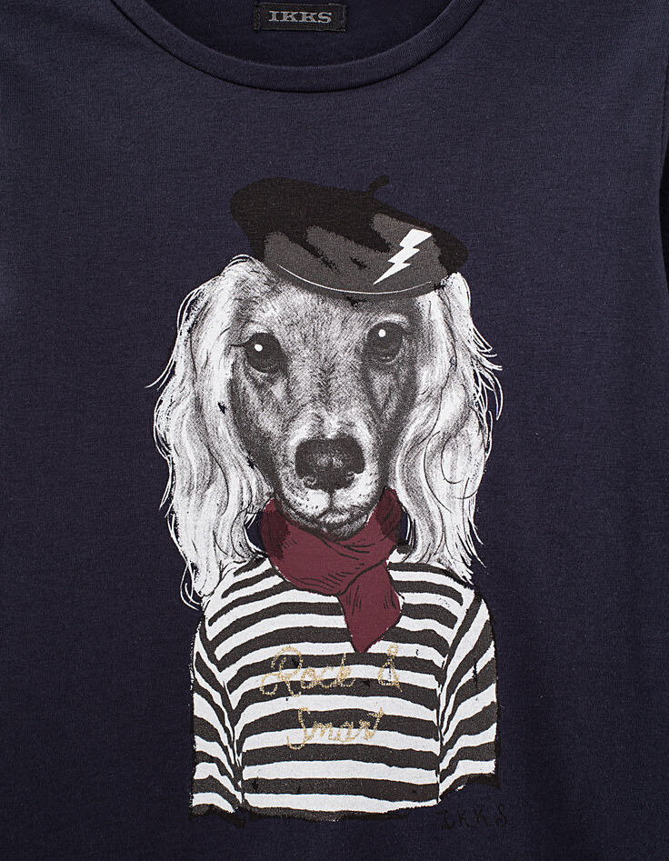 Girls&rsquo; navy dog in sailor top image T-shirt-2