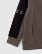 Sportvest zwart en grijs kap twee materialen jongens -5