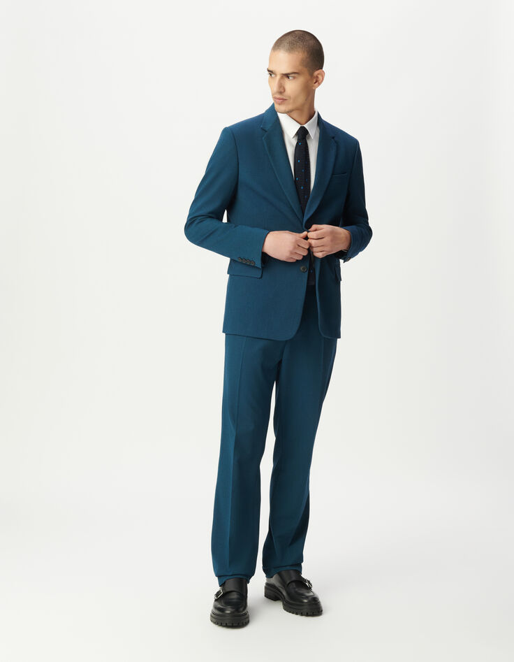 Pantalón de traje azul imitación hombre-1