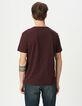 Pflaumenbraunes Herren-T-Shirt geflammte Biowolle Rundhals-3