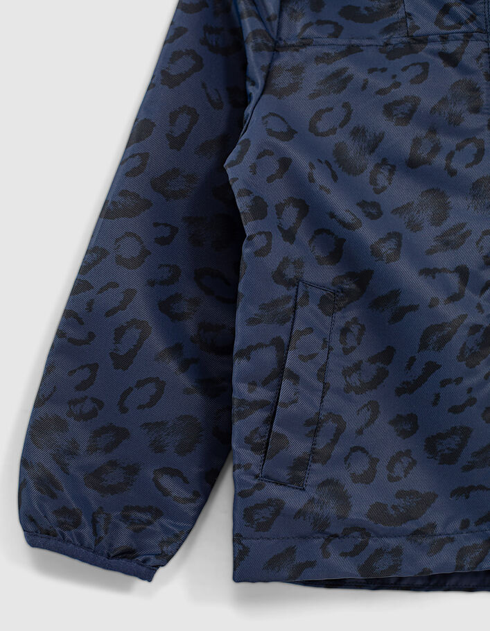 Boys’ navy leopard motif packable windcheater-6
