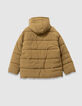 Manteau court kaki matelassé fille-3