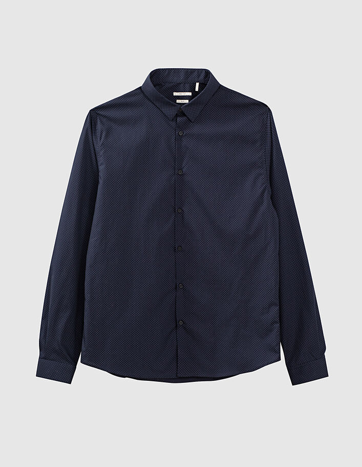 Marine SLIM hemd print blauwe stipjes Heren-1