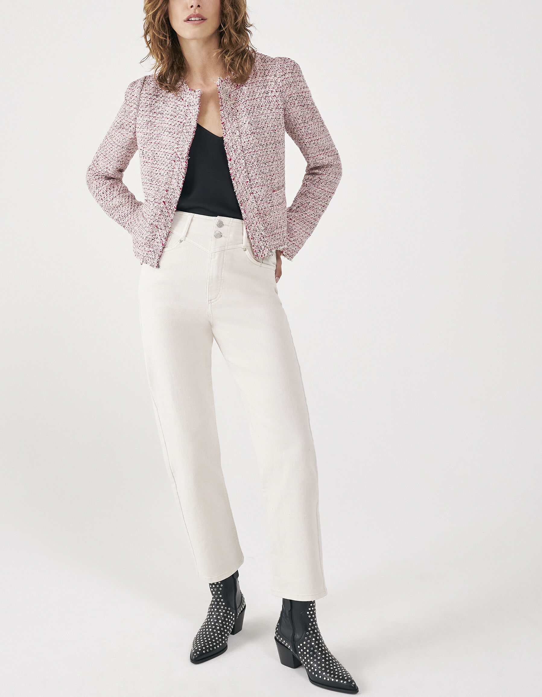 Veste tweed hotsell rose femme