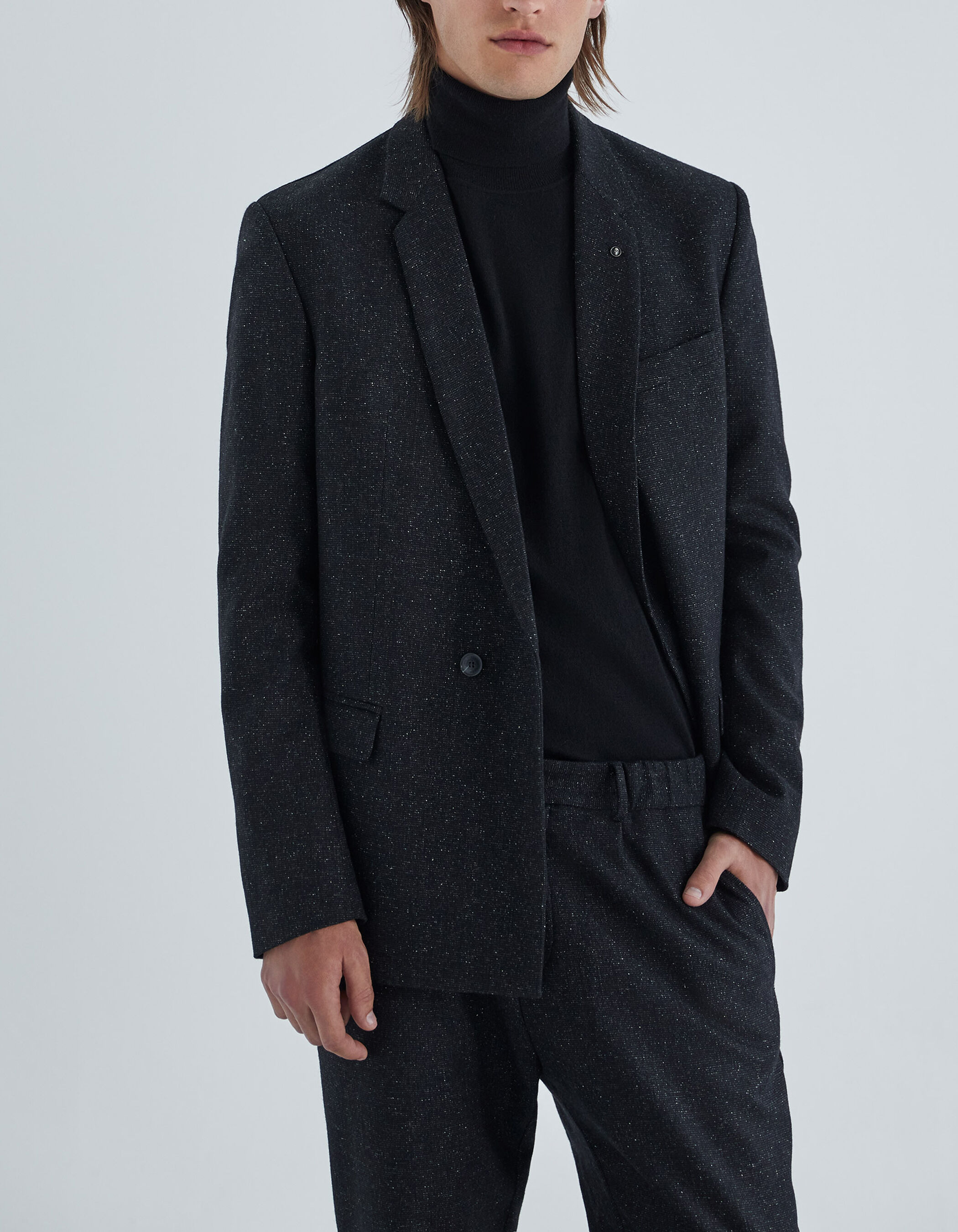 Men s charcoal Pure Edition double breasted suit jacket