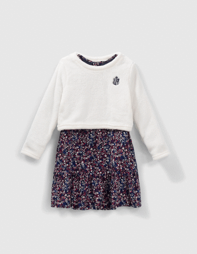Girls’ 2-in-1 star and heart print dress with sweatshirt - IKKS