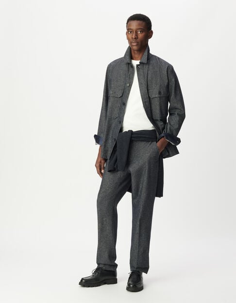 Marineblaue Regular-Herrenjeans Faux-Uni-Stoff - IKKS