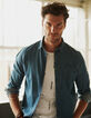 Chemise en jean REGULAR indigo à boutons pressions Homme-1