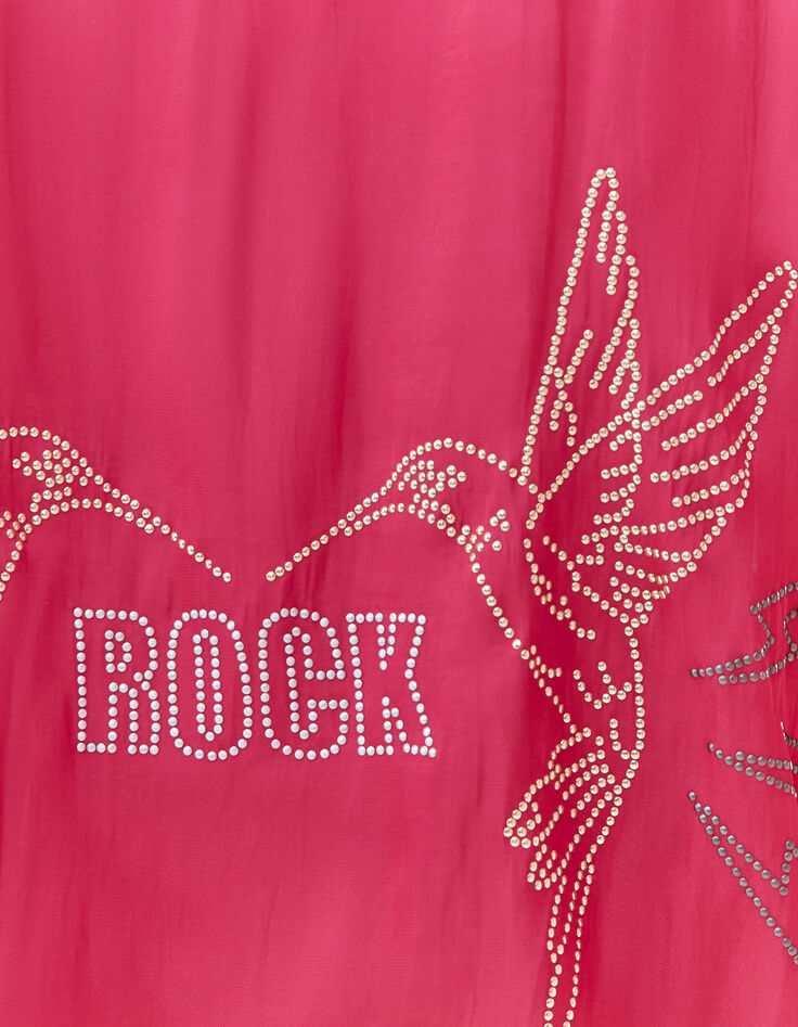 Chemise fushia avec visuel clouté dos femme-4